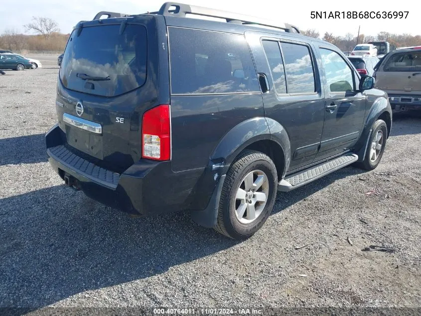 2008 Nissan Pathfinder Se VIN: 5N1AR18B68C636997 Lot: 40764011