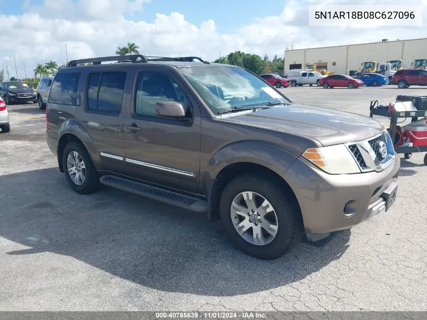 2008 Nissan Pathfinder Le VIN: 5N1AR18B08C627096 Lot: 40765639