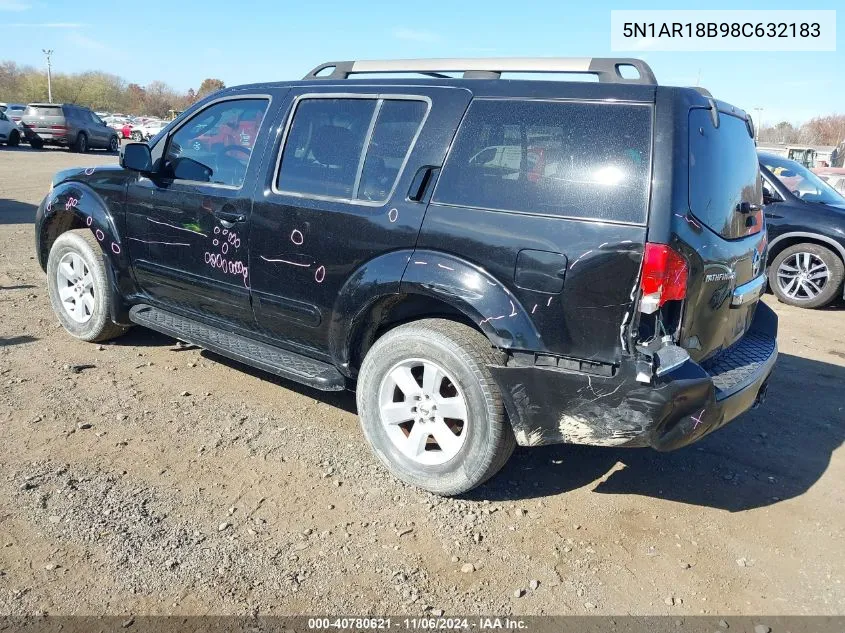 2008 Nissan Pathfinder Se VIN: 5N1AR18B98C632183 Lot: 40780621