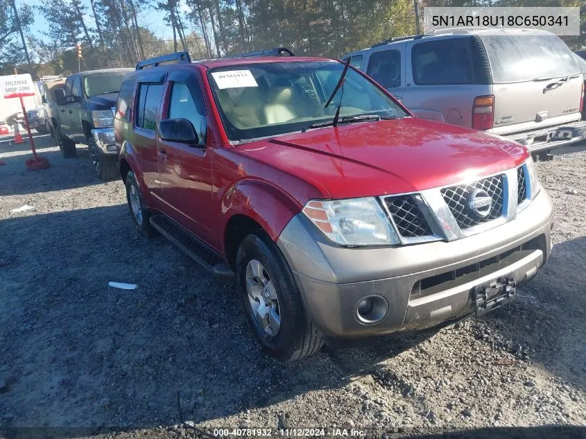 2008 Nissan Pathfinder S VIN: 5N1AR18U18C650341 Lot: 40781932