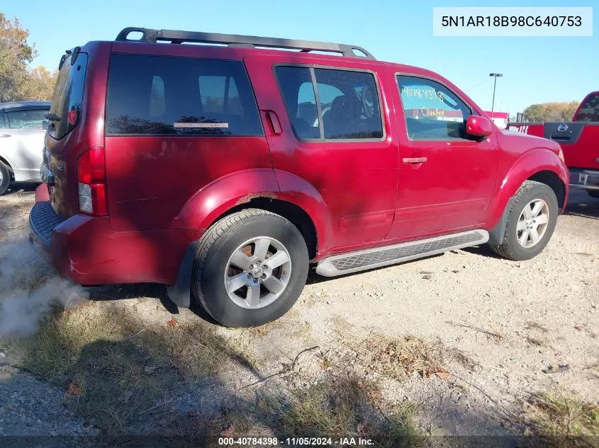 5N1AR18B98C640753 2008 Nissan Pathfinder Se