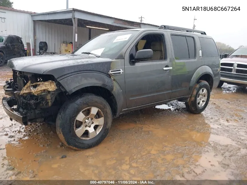 2008 Nissan Pathfinder S VIN: 5N1AR18U68C667264 Lot: 40797046