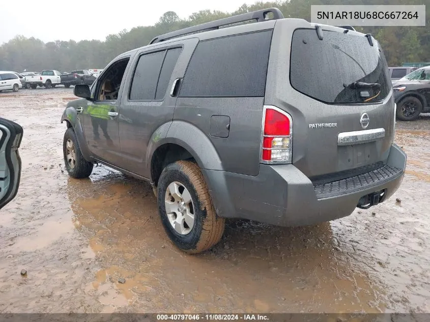 2008 Nissan Pathfinder S VIN: 5N1AR18U68C667264 Lot: 40797046