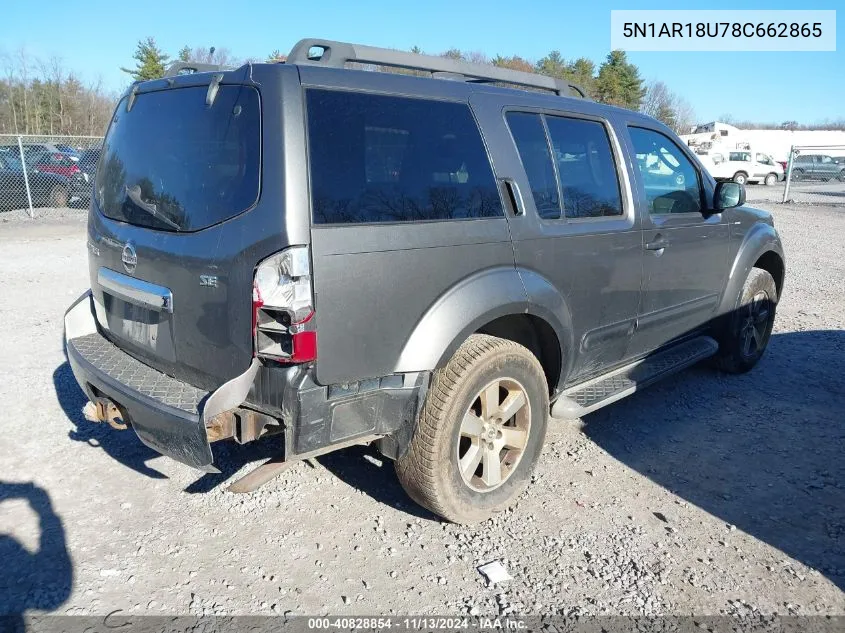 5N1AR18U78C662865 2008 Nissan Pathfinder Se