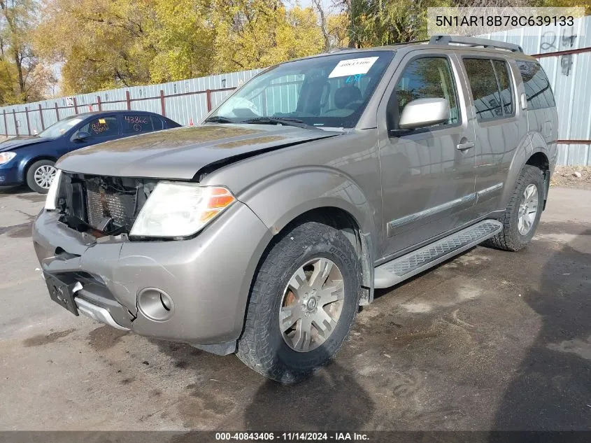 2008 Nissan Pathfinder Le VIN: 5N1AR18B78C639133 Lot: 40843406