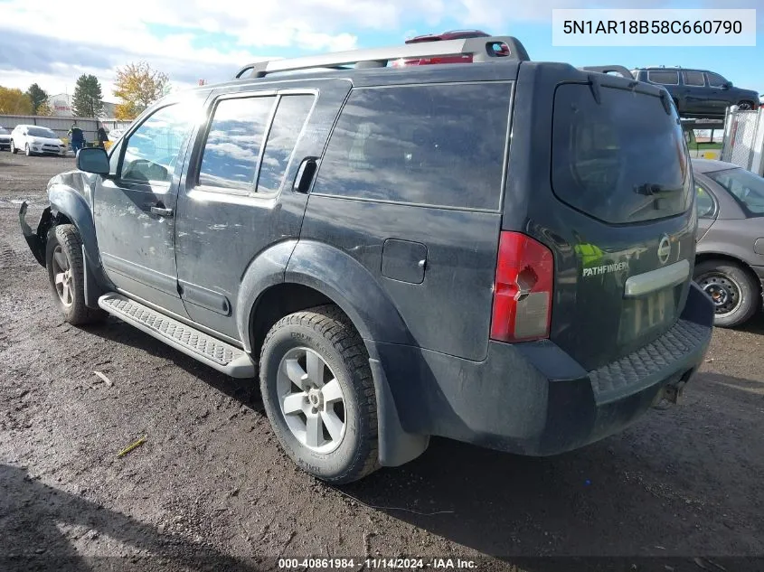 2008 Nissan Pathfinder Se VIN: 5N1AR18B58C660790 Lot: 40861984