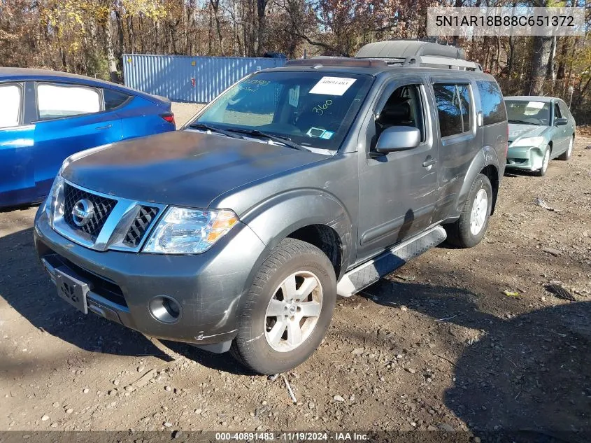 2008 Nissan Pathfinder Se VIN: 5N1AR18B88C651372 Lot: 40891483