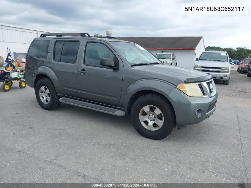 2008 Nissan Pathfinder S VIN: 5N1AR18U68C652117 Lot: 40902875