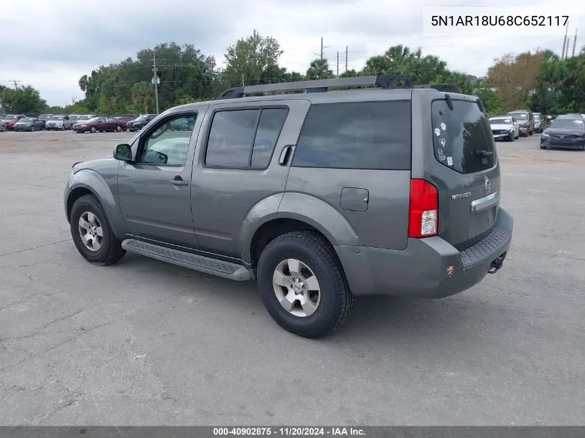 2008 Nissan Pathfinder S VIN: 5N1AR18U68C652117 Lot: 40902875