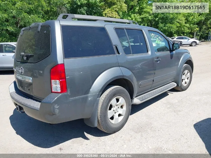 2009 Nissan Pathfinder S VIN: 5N1AR18B19C617565 Lot: 39525360