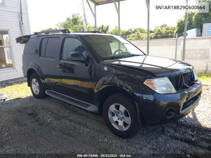 5N1AR18B29C600564 2009 Nissan Pathfinder S