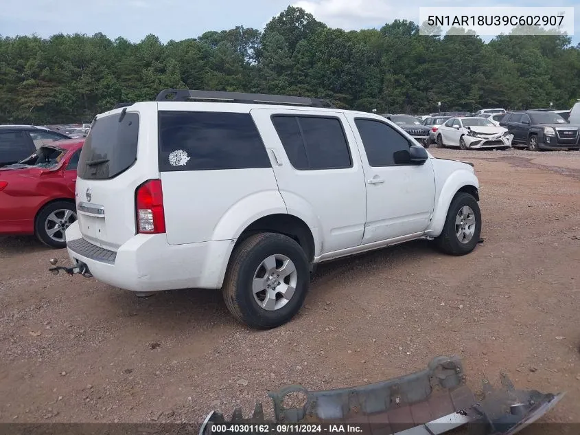 2009 Nissan Pathfinder S/Le/Se VIN: 5N1AR18U39C602907 Lot: 40301162