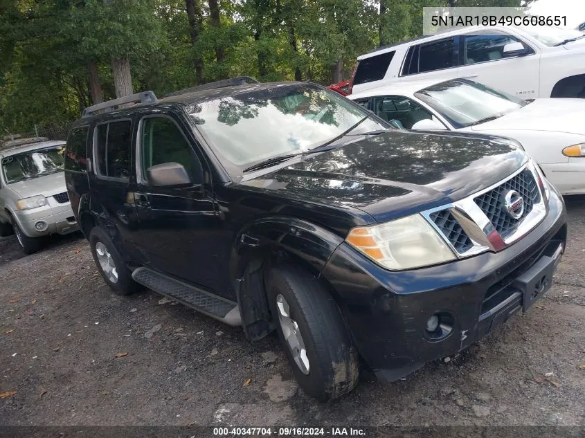 2009 Nissan Pathfinder S VIN: 5N1AR18B49C608651 Lot: 40347704