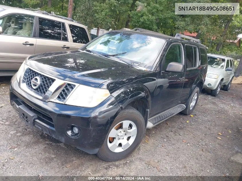 2009 Nissan Pathfinder S VIN: 5N1AR18B49C608651 Lot: 40347704