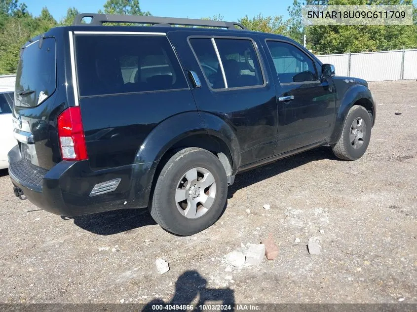 2009 Nissan Pathfinder S VIN: 5N1AR18U09C611709 Lot: 40494866