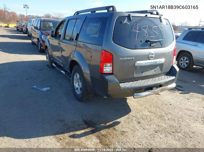 2009 Nissan Pathfinder S VIN: 5N1AR18B39C603165 Lot: 40904859