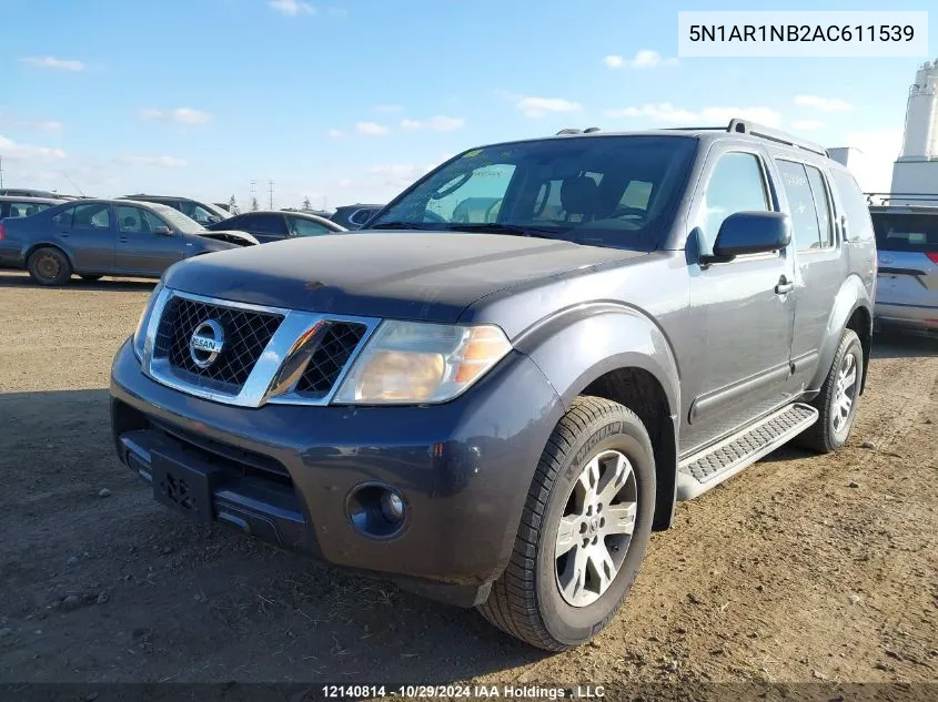 2010 Nissan Pathfinder S/Le/Se VIN: 5N1AR1NB2AC611539 Lot: 12140814