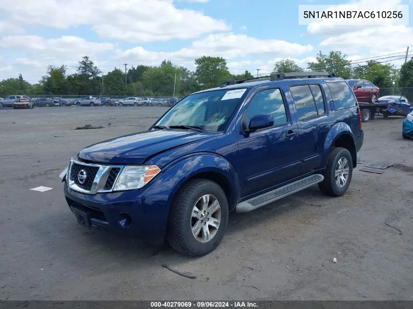 2010 Nissan Pathfinder Se VIN: 5N1AR1NB7AC610256 Lot: 40279069