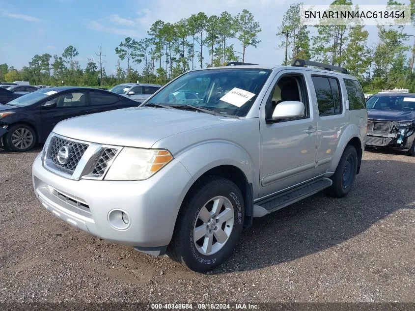 2010 Nissan Pathfinder Se VIN: 5N1AR1NN4AC618454 Lot: 40348684