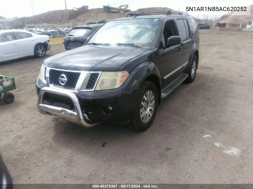 2010 Nissan Pathfinder Le VIN: 5N1AR1NB5AC620252 Lot: 40378367