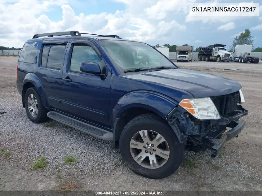 2010 Nissan Pathfinder Se VIN: 5N1AR1NN5AC617247 Lot: 40418227