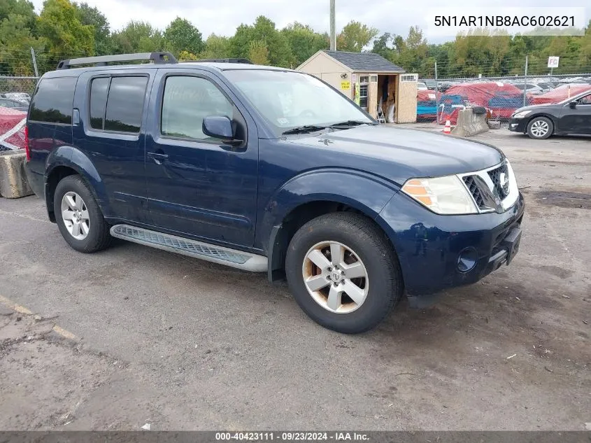 2010 Nissan Pathfinder Se VIN: 5N1AR1NB8AC602621 Lot: 40423111