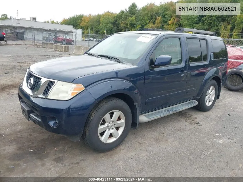 2010 Nissan Pathfinder Se VIN: 5N1AR1NB8AC602621 Lot: 40423111