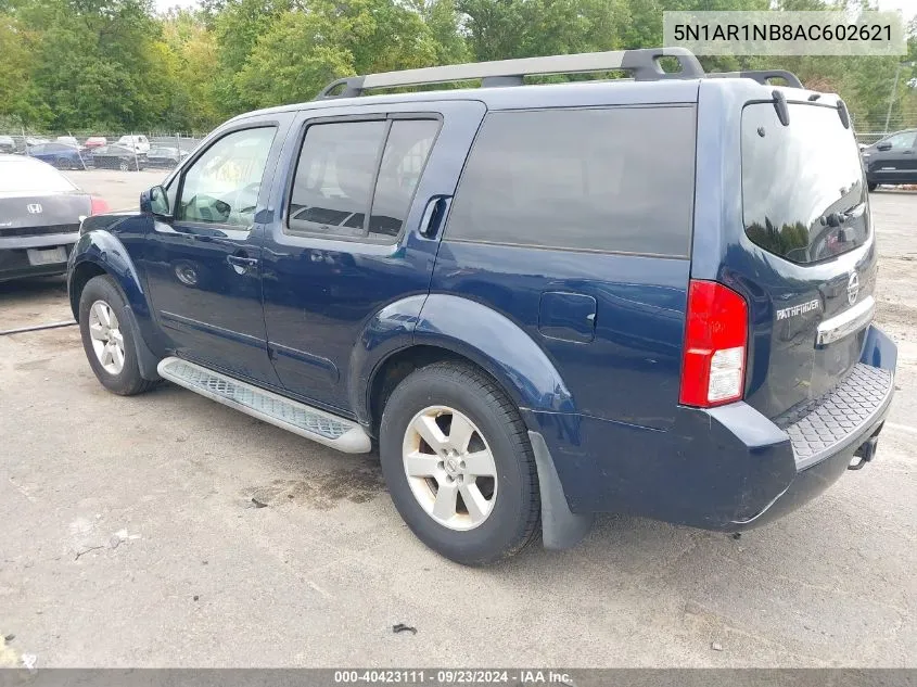 2010 Nissan Pathfinder Se VIN: 5N1AR1NB8AC602621 Lot: 40423111