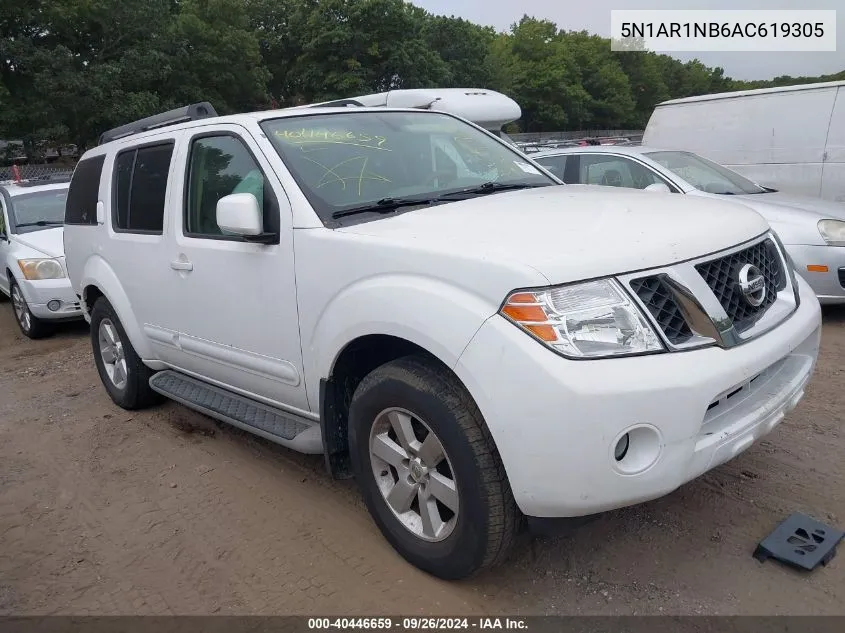 2010 Nissan Pathfinder Se VIN: 5N1AR1NB6AC619305 Lot: 40446659