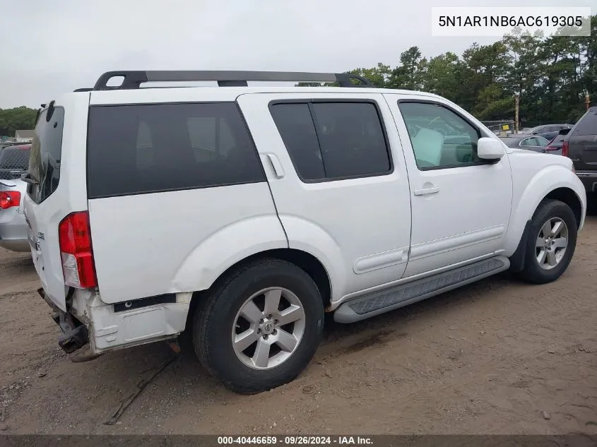 2010 Nissan Pathfinder Se VIN: 5N1AR1NB6AC619305 Lot: 40446659