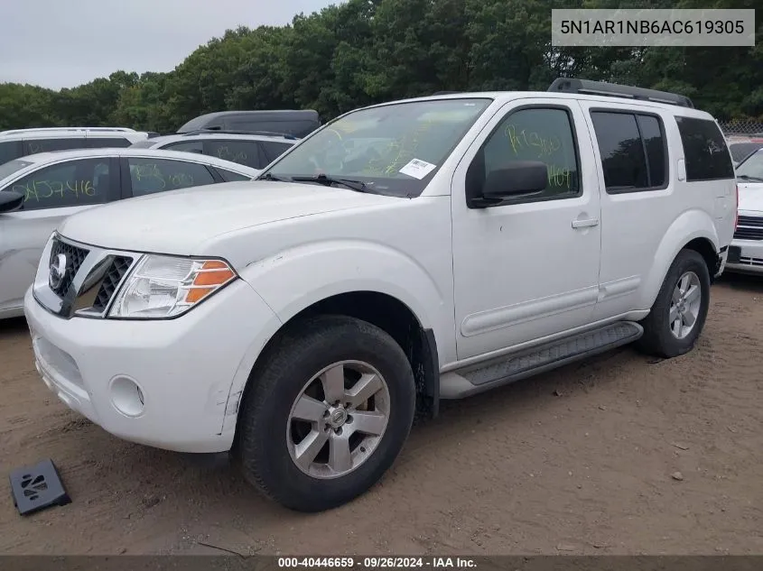 2010 Nissan Pathfinder Se VIN: 5N1AR1NB6AC619305 Lot: 40446659