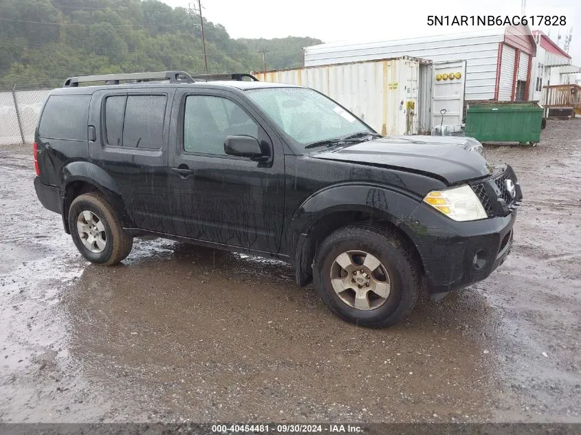 2010 Nissan Pathfinder S VIN: 5N1AR1NB6AC617828 Lot: 40454481