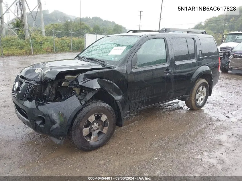 2010 Nissan Pathfinder S VIN: 5N1AR1NB6AC617828 Lot: 40454481