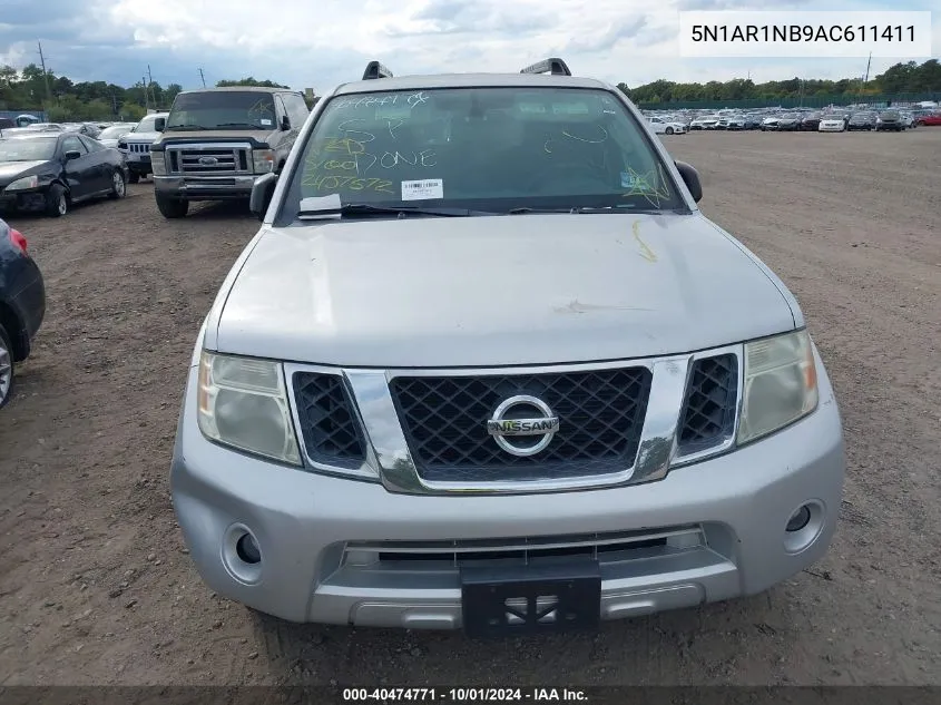 2010 Nissan Pathfinder S VIN: 5N1AR1NB9AC611411 Lot: 40474771