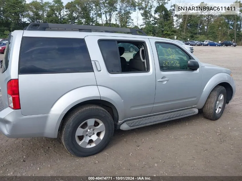 2010 Nissan Pathfinder S VIN: 5N1AR1NB9AC611411 Lot: 40474771