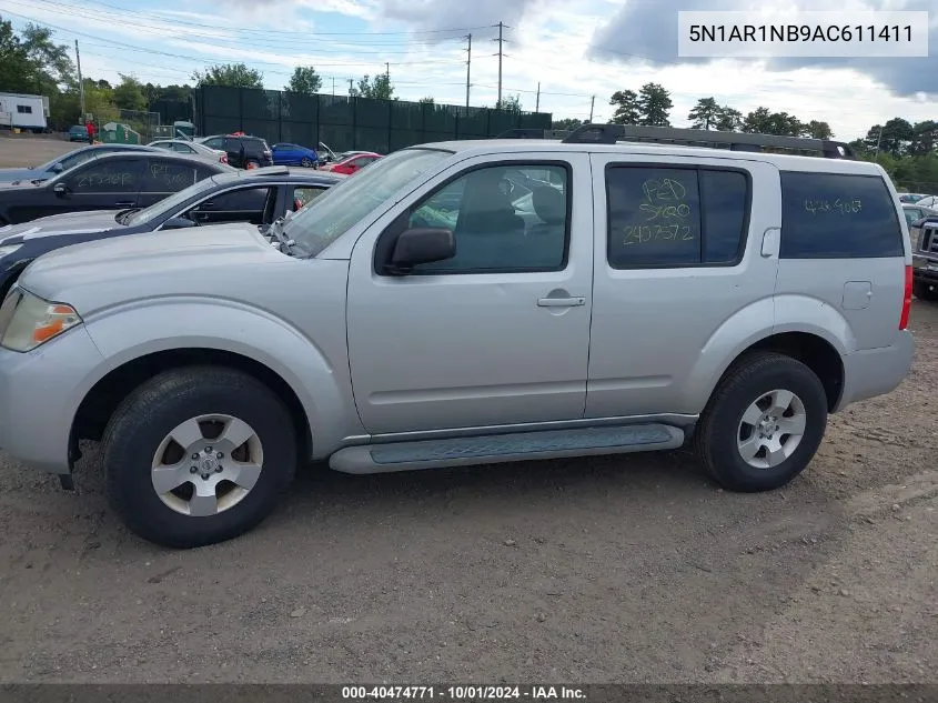 2010 Nissan Pathfinder S VIN: 5N1AR1NB9AC611411 Lot: 40474771