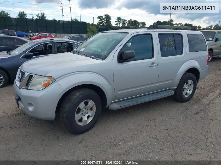 2010 Nissan Pathfinder S VIN: 5N1AR1NB9AC611411 Lot: 40474771