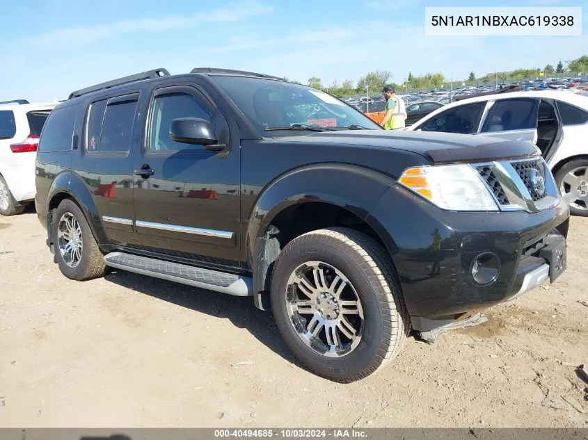 2010 Nissan Pathfinder Le VIN: 5N1AR1NBXAC619338 Lot: 40494685