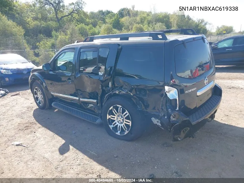 2010 Nissan Pathfinder Le VIN: 5N1AR1NBXAC619338 Lot: 40494685