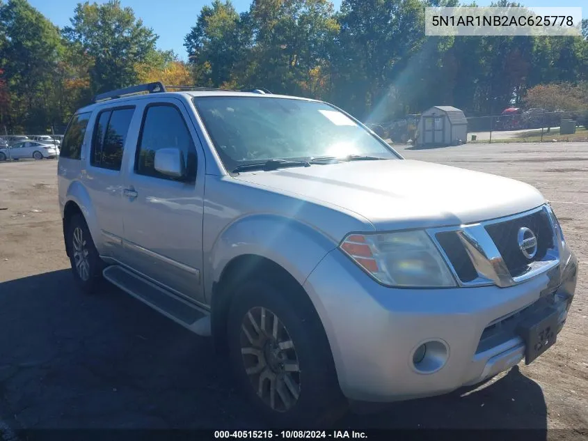 2010 Nissan Pathfinder Le VIN: 5N1AR1NB2AC625778 Lot: 40515215