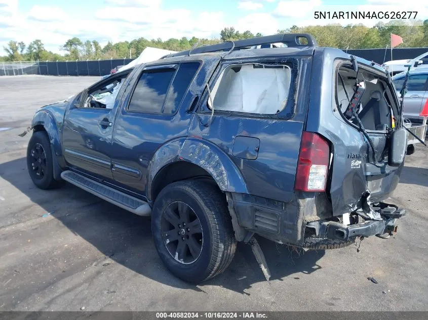 2010 Nissan Pathfinder Se VIN: 5N1AR1NN4AC626277 Lot: 40582034