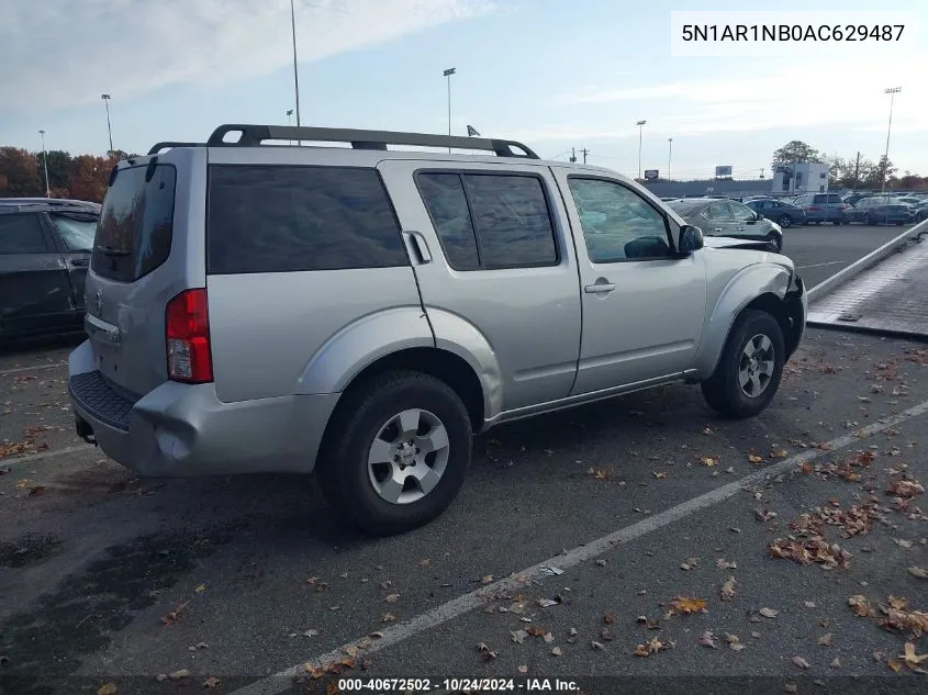 2010 Nissan Pathfinder S VIN: 5N1AR1NB0AC629487 Lot: 40672502