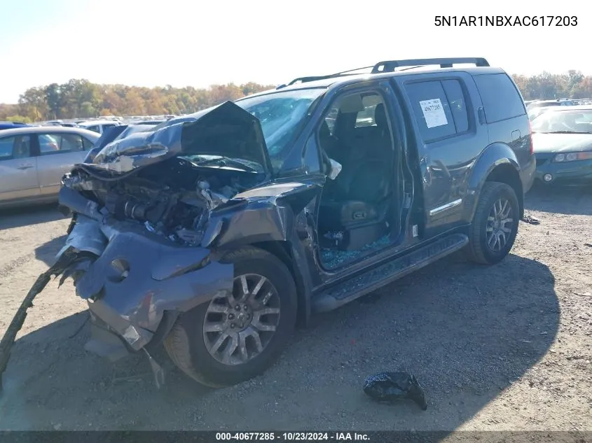 2010 Nissan Pathfinder Le VIN: 5N1AR1NBXAC617203 Lot: 40677285