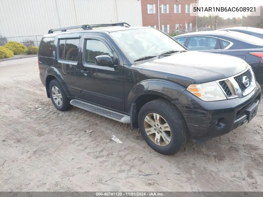 2010 Nissan Pathfinder Se VIN: 5N1AR1NB6AC608921 Lot: 40741120