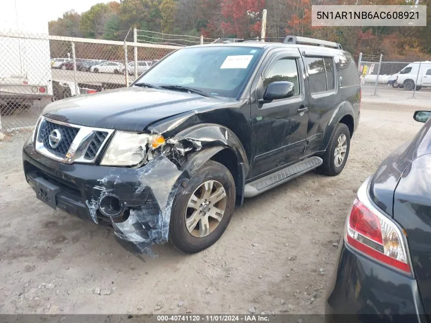 2010 Nissan Pathfinder Se VIN: 5N1AR1NB6AC608921 Lot: 40741120