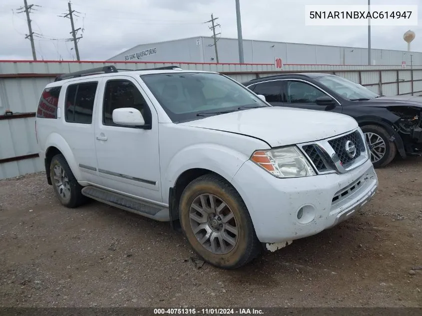 2010 Nissan Pathfinder Le VIN: 5N1AR1NBXAC614947 Lot: 40751315