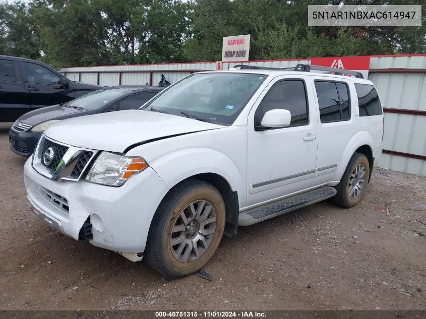 2010 Nissan Pathfinder Le VIN: 5N1AR1NBXAC614947 Lot: 40751315