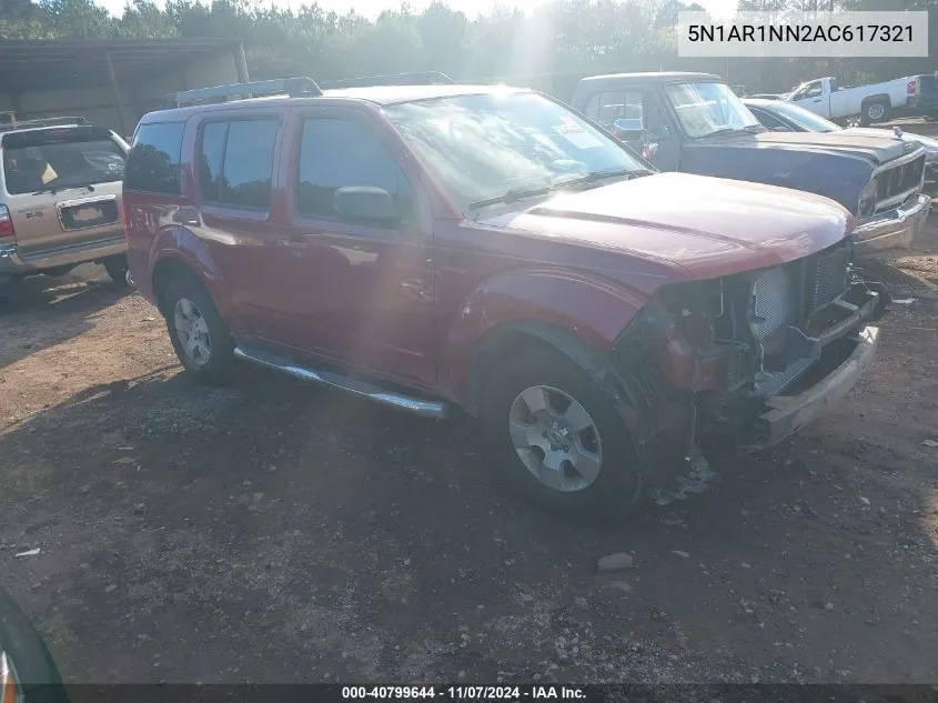 2010 Nissan Pathfinder S Fe+ VIN: 5N1AR1NN2AC617321 Lot: 40799644