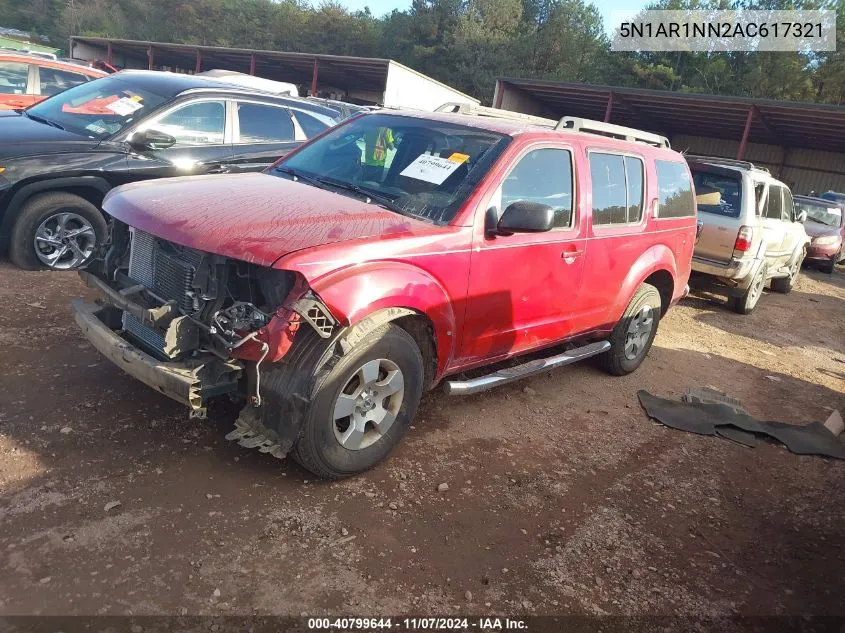 2010 Nissan Pathfinder S Fe+ VIN: 5N1AR1NN2AC617321 Lot: 40799644