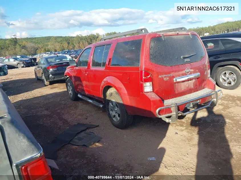 2010 Nissan Pathfinder S Fe+ VIN: 5N1AR1NN2AC617321 Lot: 40799644